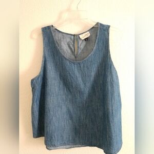 Universal Thread Sleeveless Chambray Swing Shirt Blue Summer Picnic Size XL